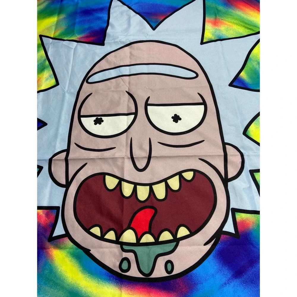 Calhoun Rick & Morty Flag Multicolor Lets Get Schwifty Tie Dye Adult Swim 30x50
